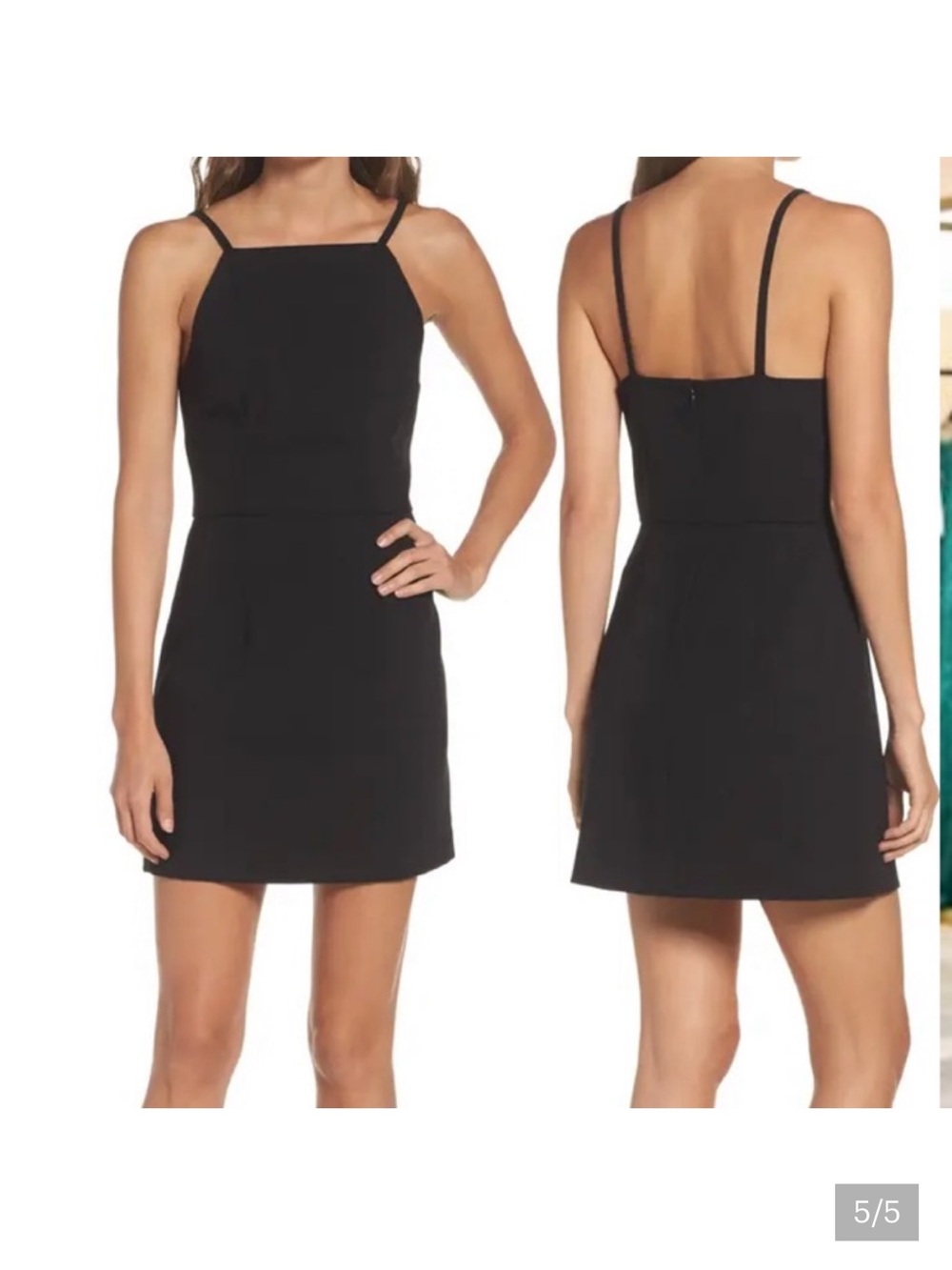 French Connection Classic Black Square-Neck Mini Dress Size 6 LBD